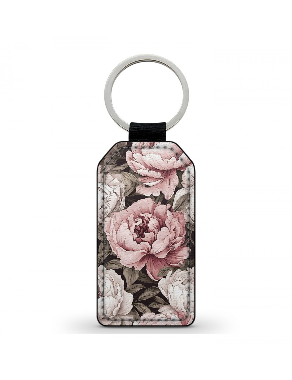 Porte-Clés en simili cuir Fleurs Roses Vintage Porte-Clés en simili cuir Fleurs Roses Vintage