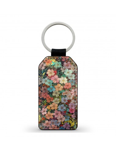 Porte-Clés en simili cuir Fleurs Sauvages Multi 