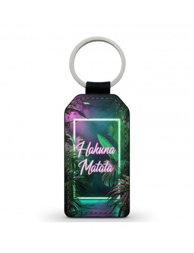 Porte-Clés en simili cuir Hakuna Matata Tropical Néon 