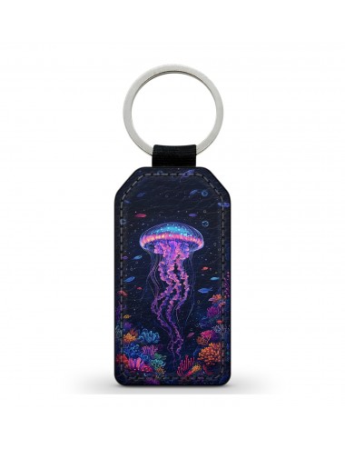 Porte-Clés en simili cuir Méduse et Poissons 