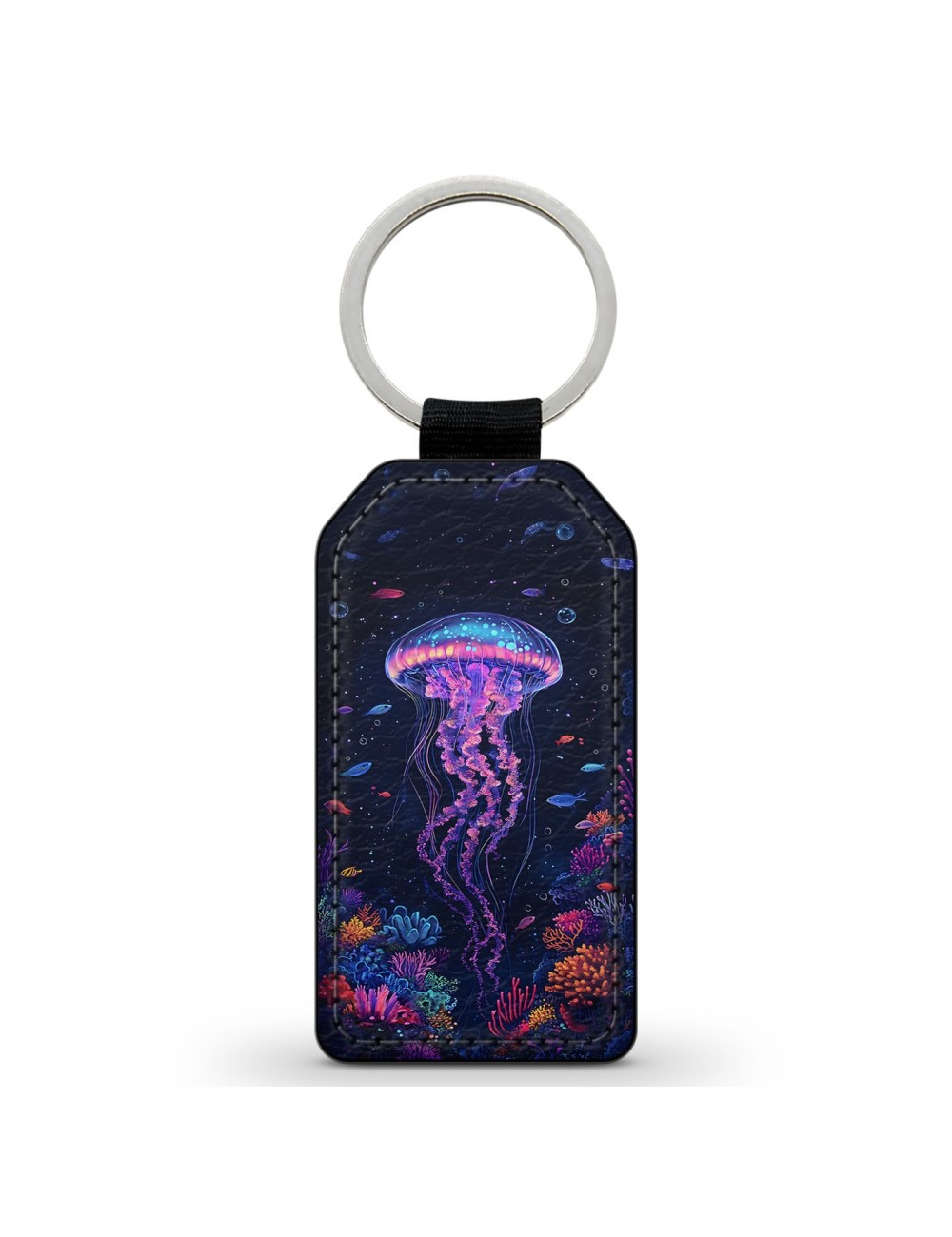 Porte-Clés en simili cuir Méduse et Poissons Porte-Clés en simili cuir Méduse et Poissons