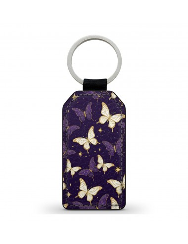 Porte-Clés en simili cuir Papillons et Etoiles 