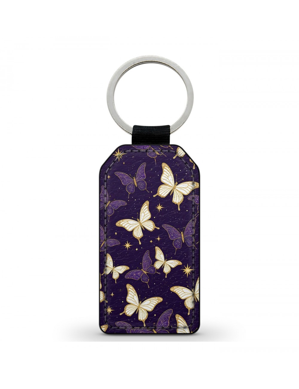Porte-Clés en simili cuir Papillons et Etoiles 
