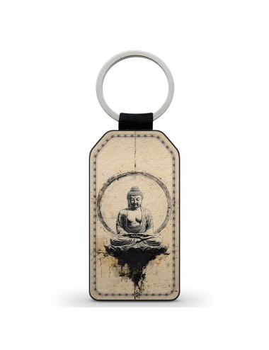 Porte-Clés en simili cuir Statue de Bouddha 