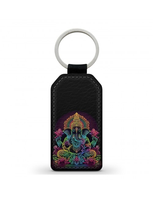 Porte-Clés en simili cuir Statue de Ganesha 