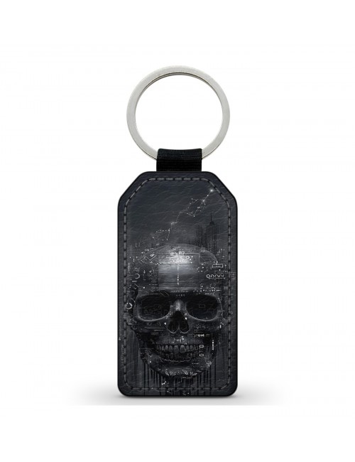 Porte-Clés en simili cuir Tête de Mort Skull Code 