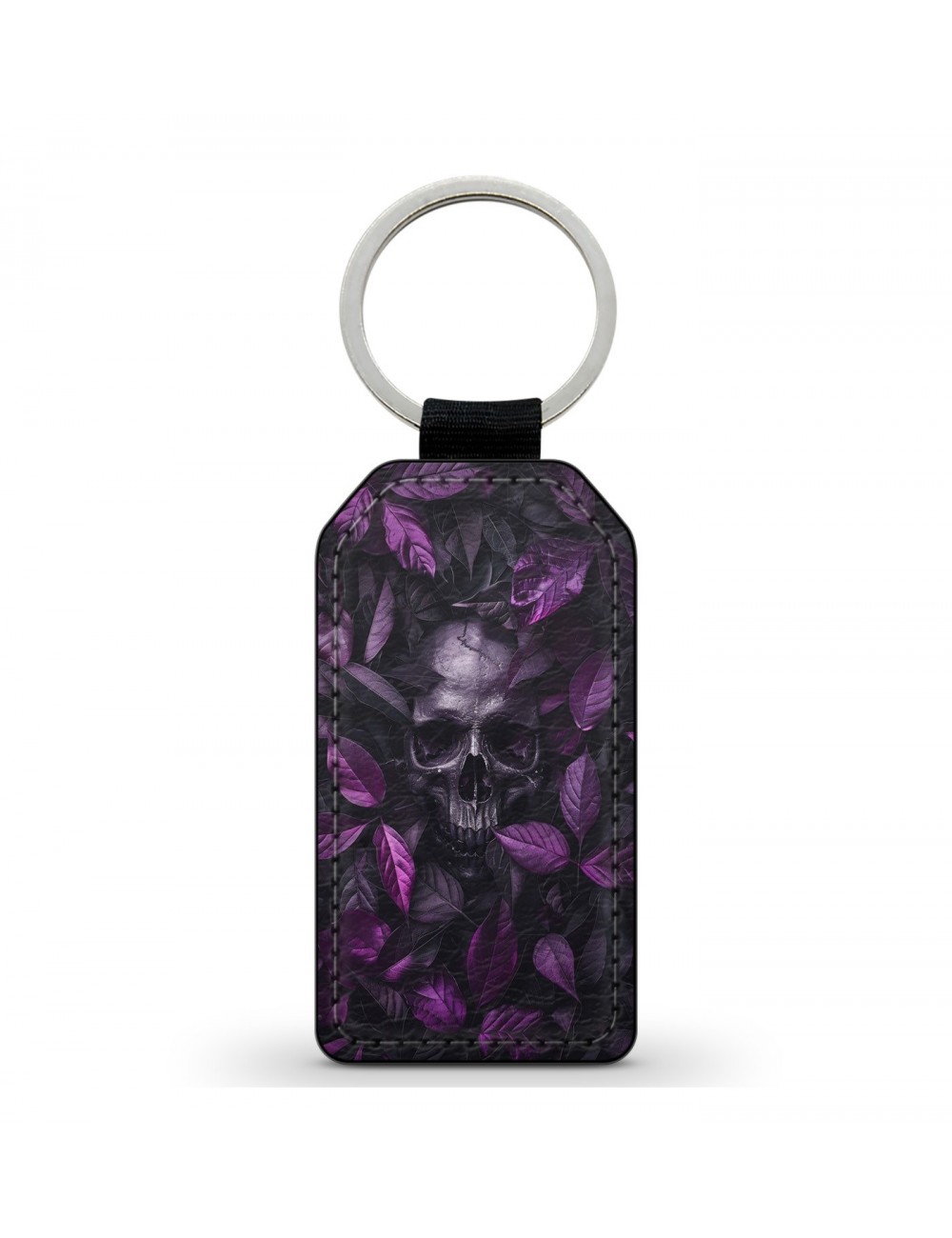 Porte-Clés en simili cuir Tête de Mort Skull Fleurs Gothique (22) Porte-Clés en simili cuir Tête de Mort Skull Fleurs Gothique (22)