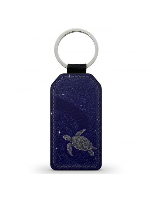 Porte-Clés en simili cuir Tortue et Etoiles 