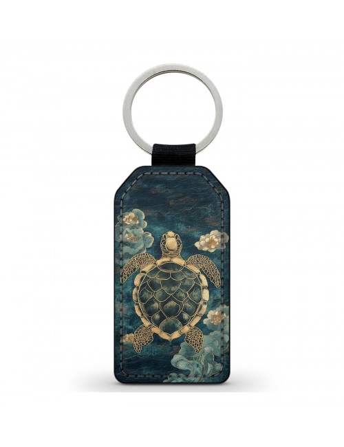 Porte-Clés en simili cuir Tortue Or 