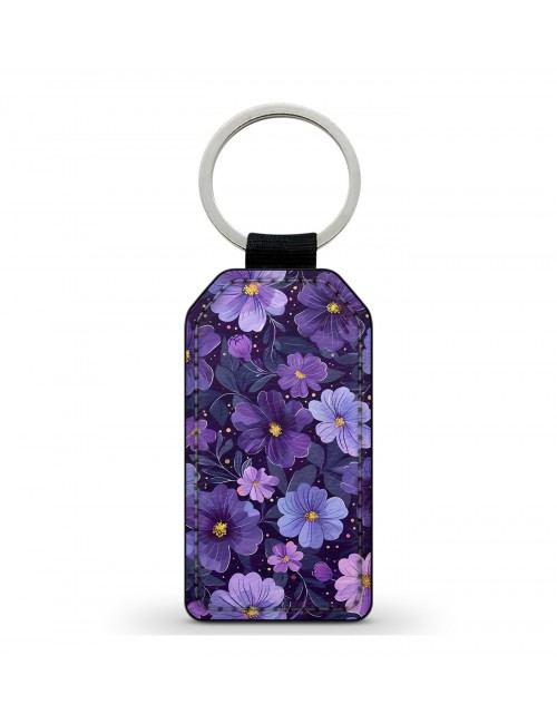 Porte-Clés en simili cuir Violettes 