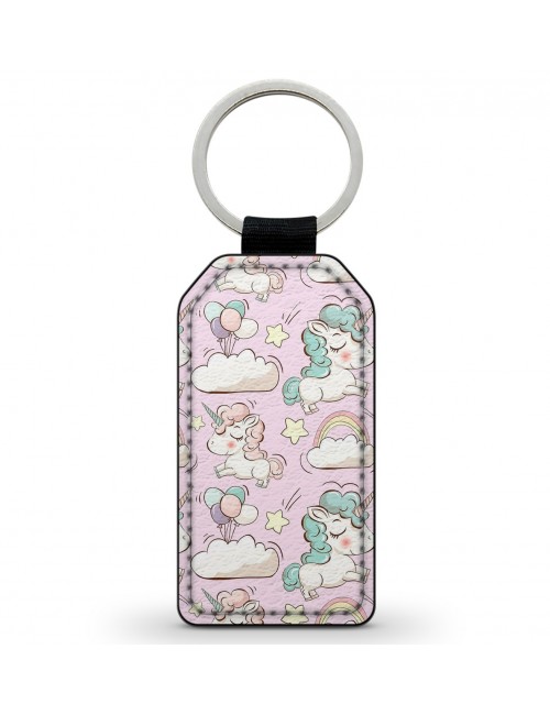 Porte-Clés Clefs Keychain Simili Cuir Licorne Unicorn Cute Mignon Kawaii (3)  
