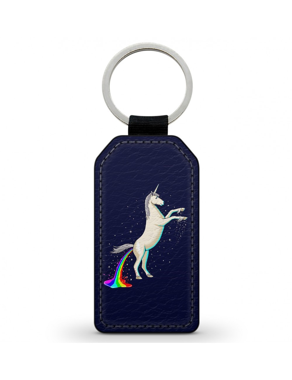 Porte-Clés Clefs Keychain Simili Cuir Licorne Unicorn Poop Rainbow  