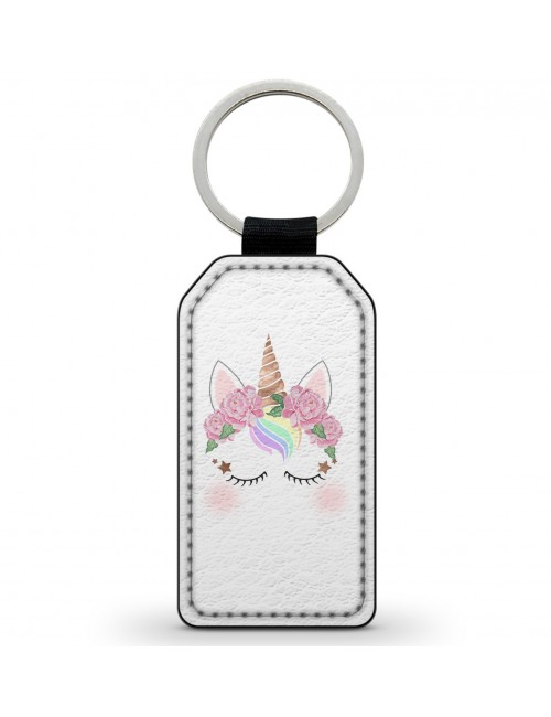 Porte-Clés Clefs Keychain Simili Cuir Licorne Unicorn Cute Mignon Kawaii (5)  