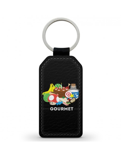 Porte-Clés Clefs Keychain Simili Cuir Parodie Mario Gourmet 