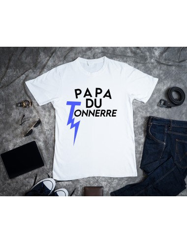T-Shirt Blanc pour homme Papa du tonnerre 