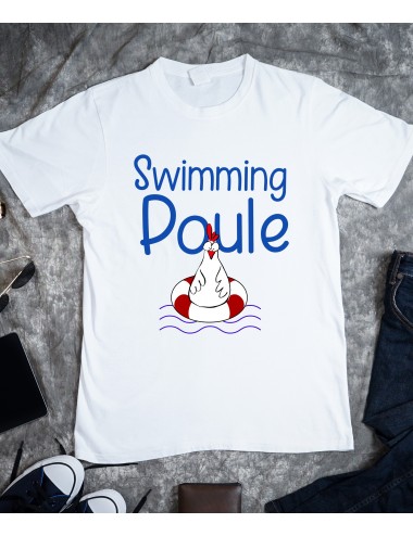T-Shirt Blanc pour homme Swimming Poule 