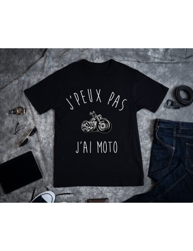 T-Shirt Noir pour homme j'peux pas j'ai moto 