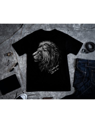 T-Shirt Noir pour homme N'oublie pas qui tu es le roi lion 